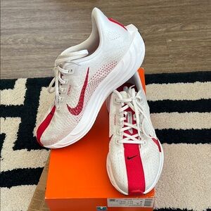 Nike Pegasus Plus White and Red Athletic Sneakers